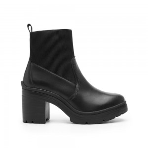 Botas Chelsea Flexi Leather Style 119608 Mujer Negros | 72XCFQPZU