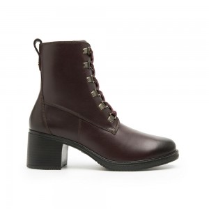 Botas Flexi Military Boot with Internal Zipper Style 120504 Mujer Vino | 49FQYBROD