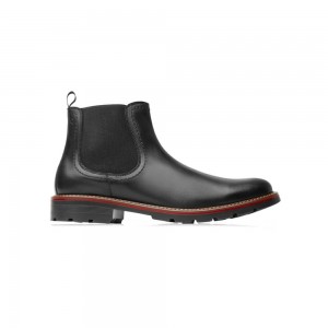 Botas Flexi Quirelli 100% Leather Casual Booty - Style 88606 Hombre Negros | 17TLHRXUC