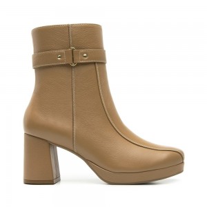 Botines Flexi Internal Zipper Style 127203 Mujer Marrom | 50IJKDSQZ