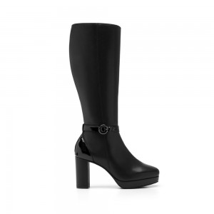 Botines Flexi Leather Boot with Internal Zipper Style 118911 Mujer Negros | 49NMWOJEV