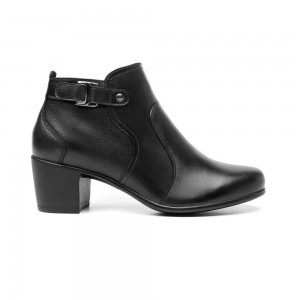 Botines Flexi Leather Booties Style 110407 Mujer Negros | 15WNMBUIK
