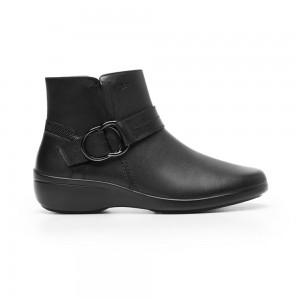 Botines Flexi Leather Booties with Internal Zipper Style 18131 Mujer Negros | 32DGRNOUE