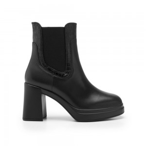 Botines Flexi Leather Platform Boot Style 127402 Mujer Negros | 95LUTZMYI