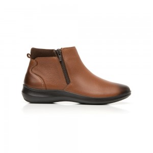 Botines Flexi Zipper Booty with Double Zipper Style 25913 Mujer Marrom | 06DWBYZKF