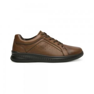 Mocasines Flexi Casual Leather Style 408208 Hombre Marrom | 03GMZODRC