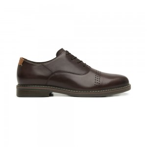 Mocasines Flexi Leather Oxford Style 404608 Hombre Vino | 96XHCEWYR