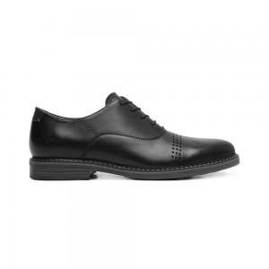 Mocasines Flexi Leather Oxford Style 404608 Hombre Negros | 47LUIEAFH