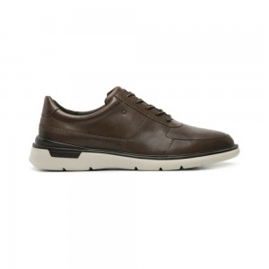 Mocasines Flexi Quirelli Leather Oxford with Extra Lightweight Style 703605 Hombre Chocolate | 08KZXSIGY