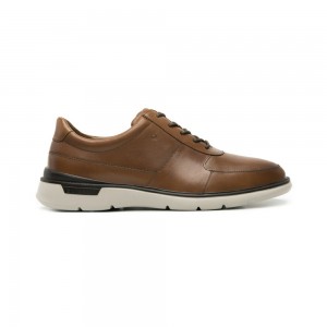 Mocasines Flexi Quirelli Leather Oxford with Extra Lightweight Style 703605 Hombre Marrom | 85NOIUHXG