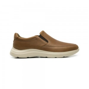 Mocasines Flexi Quirelli Leather Slip-On Style 702508 Hombre Marrom | 53VWMZGXR