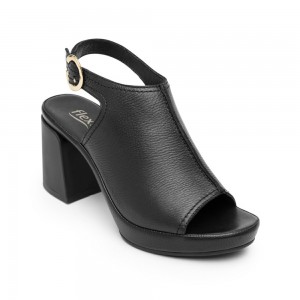 Sandalias Flexi Heeled al Style 122703 Mujer Negros | 47YCQWTBR
