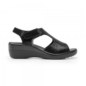 Sandalias Flexi Peep Toe al Style 116013 Mujer Negros | 75FYGKJCH