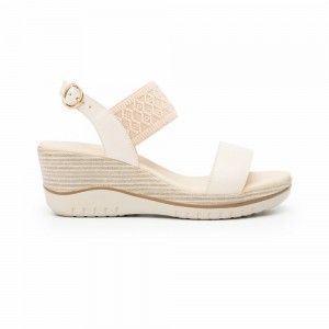 Sandalias Flexi Platform al Style 113310 Mujer Blancos | 75CEVSHLG