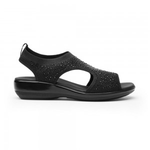 Sandalias Flexi Textile al Style 34928 Mujer Negros | 50RDJTZMV