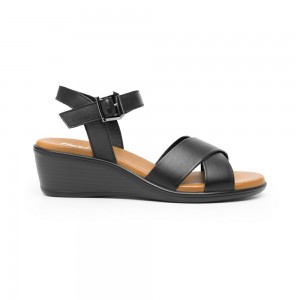 Sandalias Flexi Wedge al Style 123703 Mujer Negros | 79UAKGINF