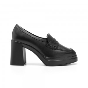 Tacones Flexi Platform Leather Loafer Style 127401 Mujer Negros | 02TGMCIQZ