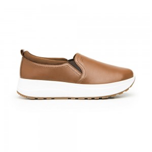 Tenis Flexi Casual Slip On Style 117207 Mujer Marrom | 89ZJBAUMY