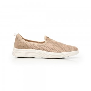 Tenis Flexi Mesh Slip On with Extra Lightweight Style 104901 Mujer Beige | 72KCVGPFX