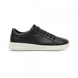 Tenis Flexi Quirelli Casual Leather Sneaker Style 702901 Hombre Negros | 06CWMPNGB