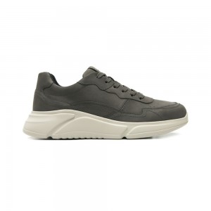Tenis Flexi Quirelli Casual Leather Style 705403 Hombre Grises | 15NEZFGPK
