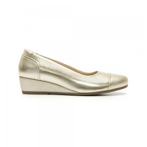 Zapatos Planos Flexi Leather Comfort Style 127002 Mujer Dorados | 26YCWXRVJ