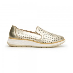 Zapatos Planos Flexi Slip On with Extra Soft Leather Style 119302 Mujer Dorados | 53VSRBZLJ